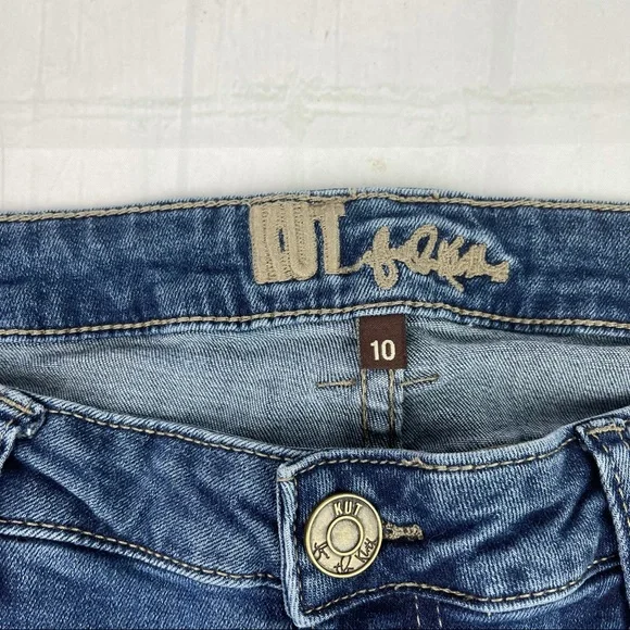 KUT from the Kloth sz10 Medium Wash Distressed Straight Leg Jeans - Picture 2 of 8